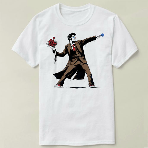 Banksy 10 doctor  个性 半袖 来图 上衣 DIY T-Shirt T恤 半袖