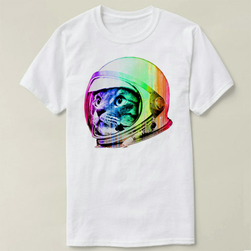 上衣 DIY funny Tee T-Shirt T恤 Cosmonaut Astronaut Space Cat