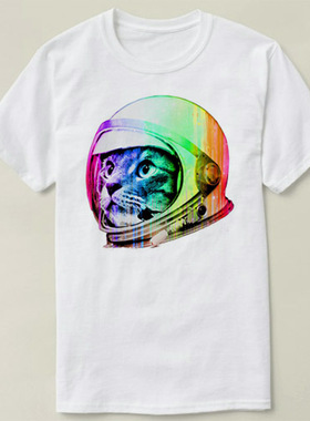 上衣 DIY funny Tee T-Shirt T恤 Cosmonaut Astronaut Space Cat