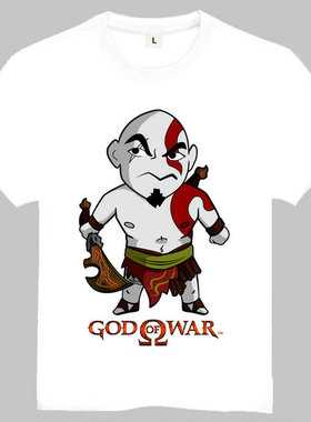 GOD OF WAR T-shirt 战神 T恤 白色 短袖欧美潮流T恤 DIY 订制T恤