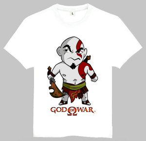 GOD OF WAR T-shirt 战神 T恤 白色 短袖欧美潮流T恤 DIY 订制T恤
