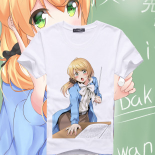 Ellen Baker艾伦老师T恤 萌化英语教科书周边同人 动漫短袖衣服