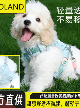 zooland狗狗胸背牵引绳轻薄透气中小型犬牵引绳拉夫平替小狗胸背