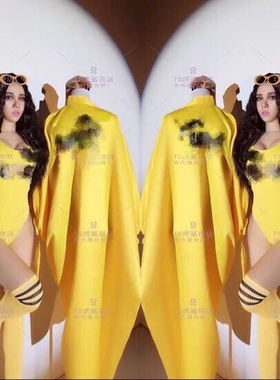 歌手舞蹈DJ男女GOGO性感黄色字母P家大黄蜂酒吧LOGO定制演出服