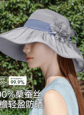 宏达100%桑蚕丝防紫外线真丝帽