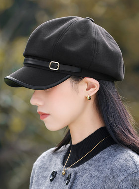 新款秋冬保暖女士八角帽