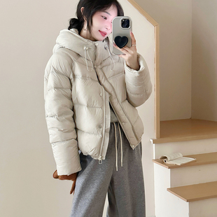 90白鸭绒羽绒服女短款 糖安妮 新款 2025冬季 连帽外套保暖 奶油包