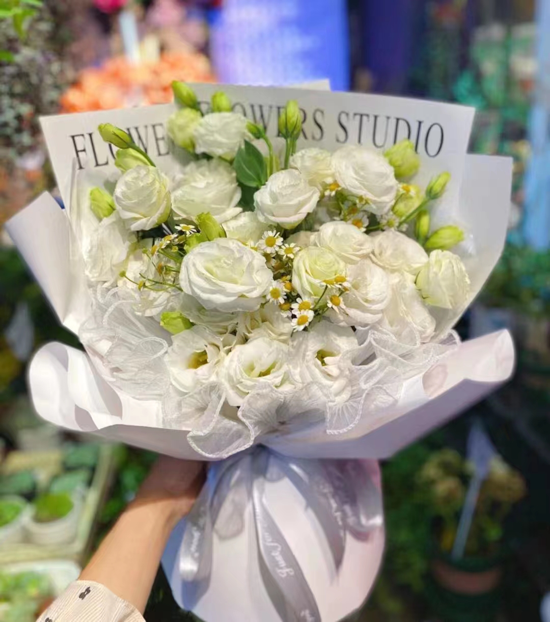 老婆生日洋桔梗鲜花束鄂尔多斯巴彦淖尔乌兰察布店同城配送花女神