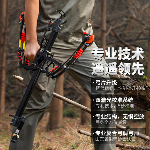 专业级钢珠两用复合弓户外激光精准专用成年人弹珠超远新款滑轮弓