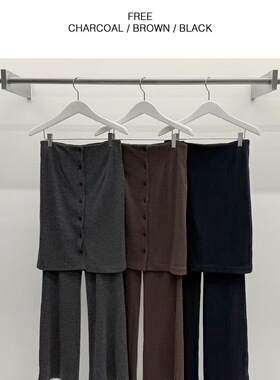 现helvetica女2025韩国东大门秋冬季款时髦假两件显瘦休闲裤