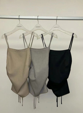 现货发londonflat韩国东大门24秋性感百搭露背叠穿吊带背心