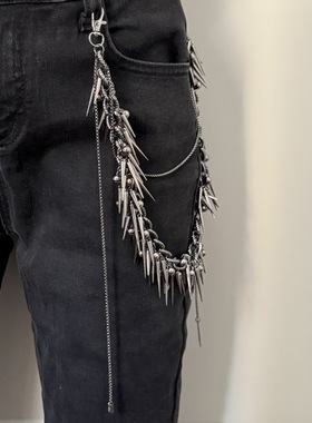 甜酷辣妹风铆钉圆珠流苏项链女独特个性小众新款潮锁骨链腰链配饰