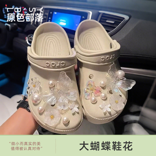 2025新款透亮蝴蝶鞋花高级感配饰
