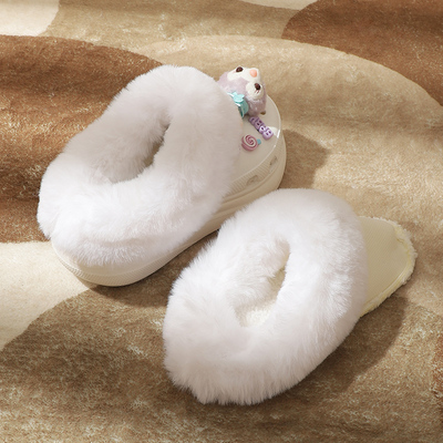 洞洞鞋白色加绒棉内胆保暖可拆卸
