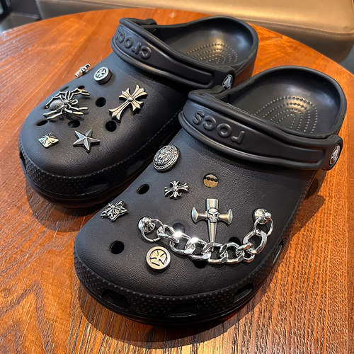 原色部落洞洞鞋配饰复古金属鞋花