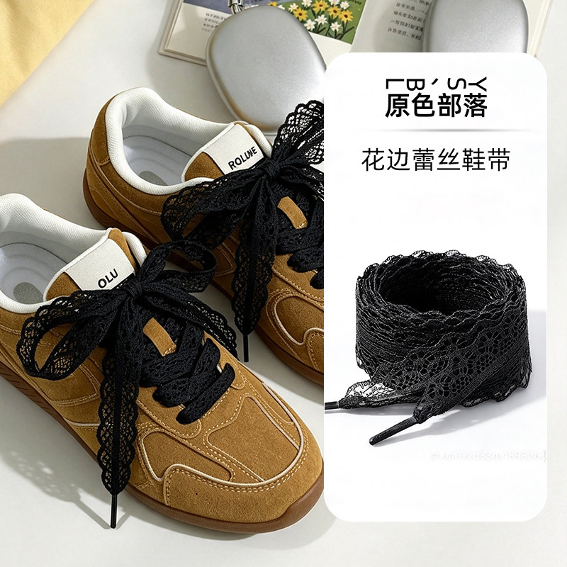 蕾丝鞋带女款芭蕾风白鞋带图片