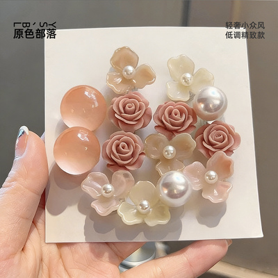 午后玫瑰鞋花透亮鞋子卡扣饰品女