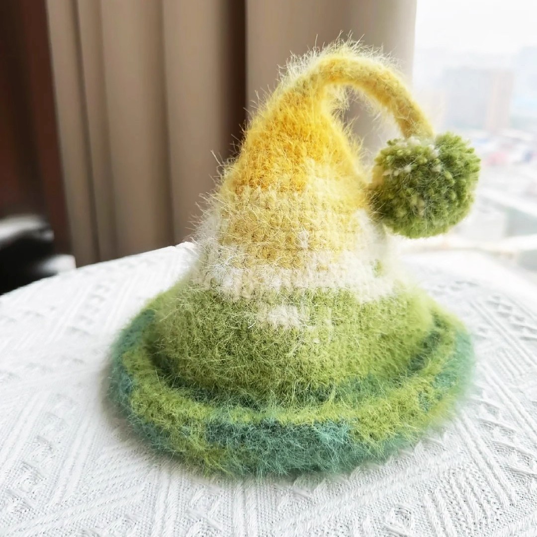 儿童宝宝精灵帽毛线钩织材料包