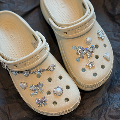 新款洞洞鞋高级感水钻diy配件