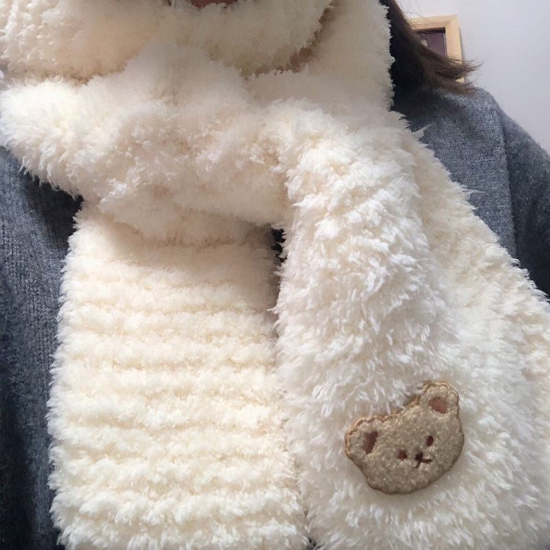 手工珊瑚绒毛线围巾diy送女朋友