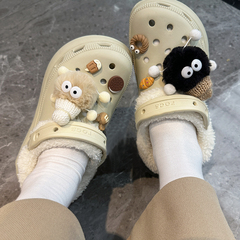 洞洞鞋加绒棉绒内胆冬天适配crocs云朵毛毛秋冬季保暖棉套可拆卸