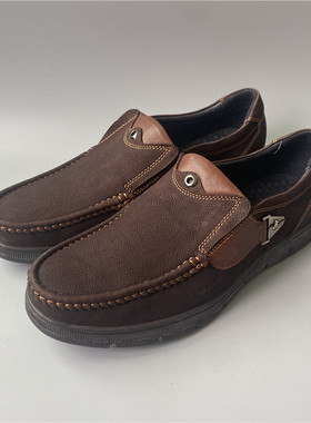 特价真皮男鞋头层牛皮舒适软底套脚防滑耐磨男皮鞋橡胶底 MA44205