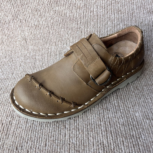 大头鞋男做旧魔术贴牛皮男皮鞋