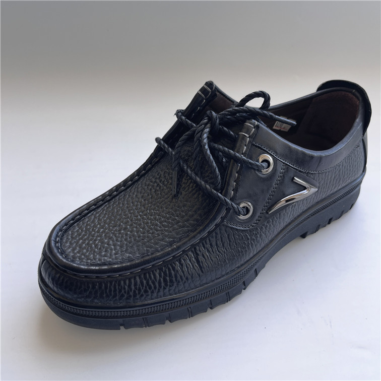 商务休闲系带男鞋公牛厚底男皮鞋