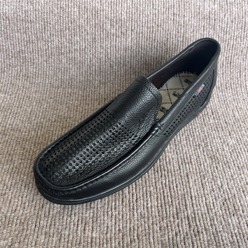 42码 断码处理夏季真皮男士皮鞋爸爸鞋透气豆豆鞋男单鞋老年皮鞋