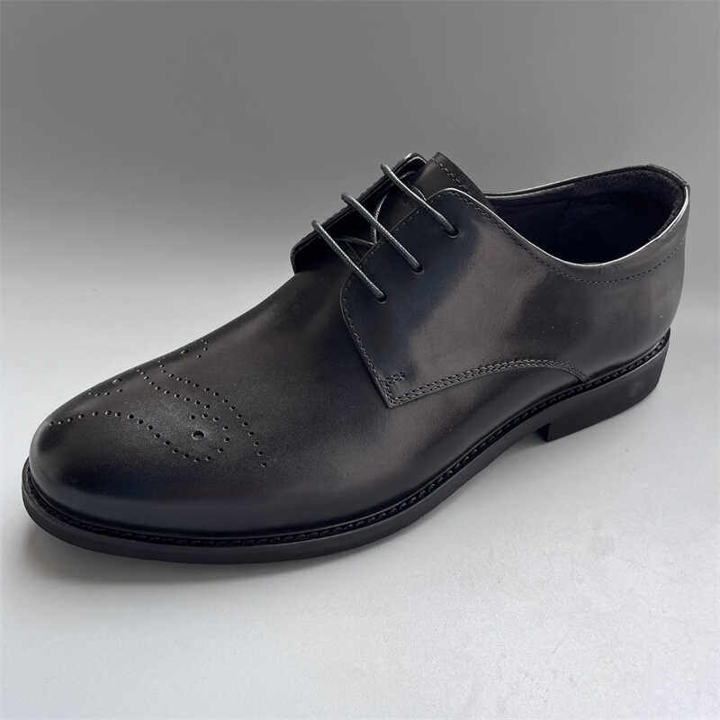 公牛黑色鞋男士商务正装皮鞋英伦真皮圆头德比鞋结婚高端休闲男鞋