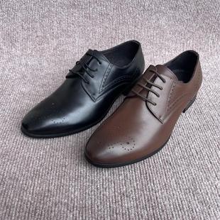 宝罗丝丹 春秋真皮男鞋通勤正装皮鞋男士德比鞋增高结婚新郎鞋子
