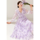 气质高端漂亮今年流行紫色公主裙 法式 连衣裙2024春夏新款 美妃女装