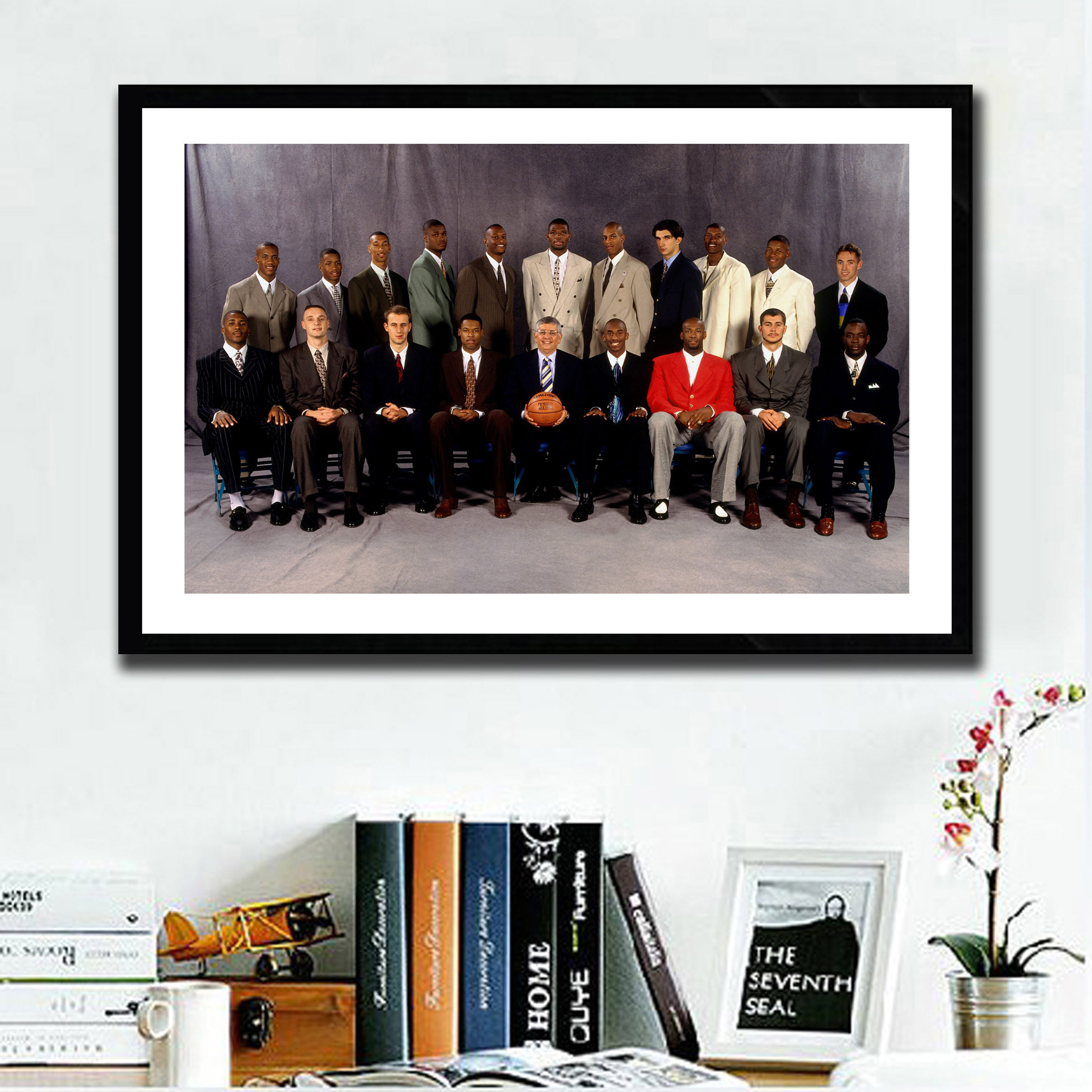 nba篮球海报96黄金一代西装合影科比艾弗森马布里装饰画壁挂墙画