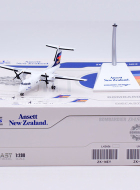 JCWING 1:200 合金飞机模型 新西兰航空 庞巴迪Dash8-Q100 ZK-NEZ