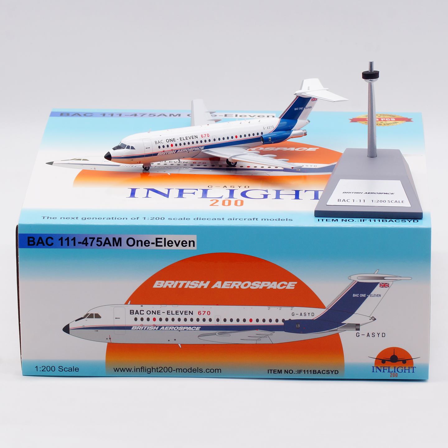Inflight 1:200 飞机模型 合金 英国航空航天公司 BAC 111 G-ASYD
