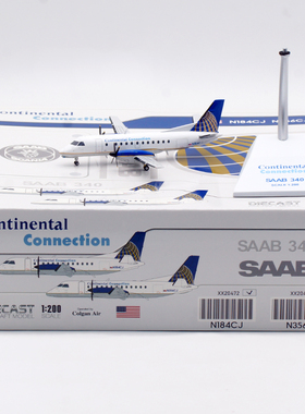 Jcwings 1/200 合金飞机模型 美国大陆航空 SAAB萨博340B N184CJ