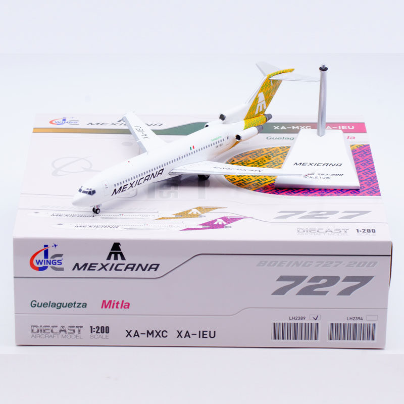 Jcwings 1/200 合金飞机模型 墨西哥航空 波音 B727-200 XA-IEU