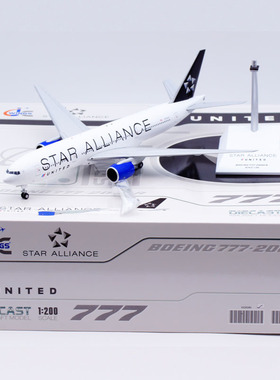 Jcwing 1/200 合金飞机模型 联合航空 B777-200ER N218UA星空联盟
