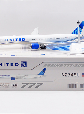 Jcwings 1/200 合金飞机模型 美国联合航空 B777-300 N2749U