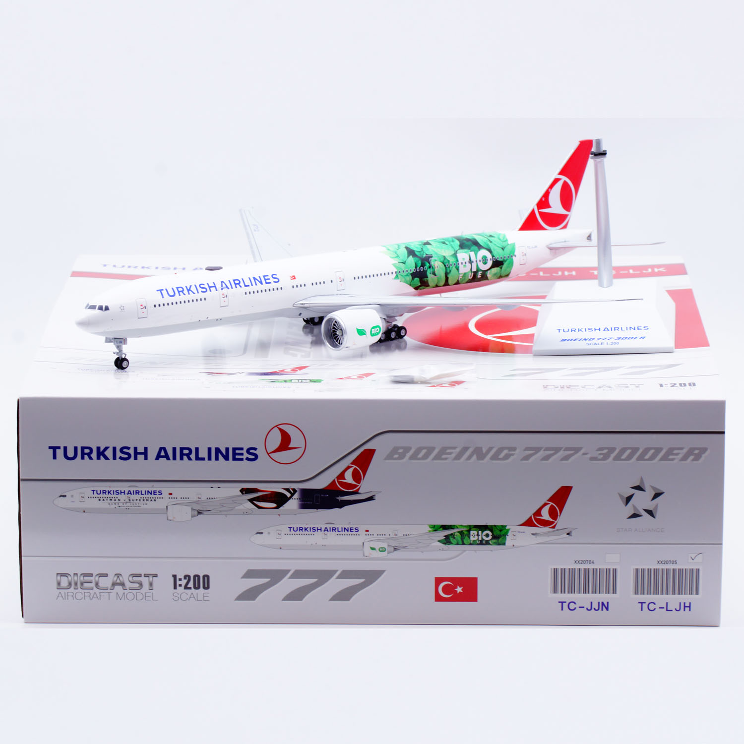 Jcwings 1/200 合金飞机模型 土耳其航空 B777-300ER TC-LJH