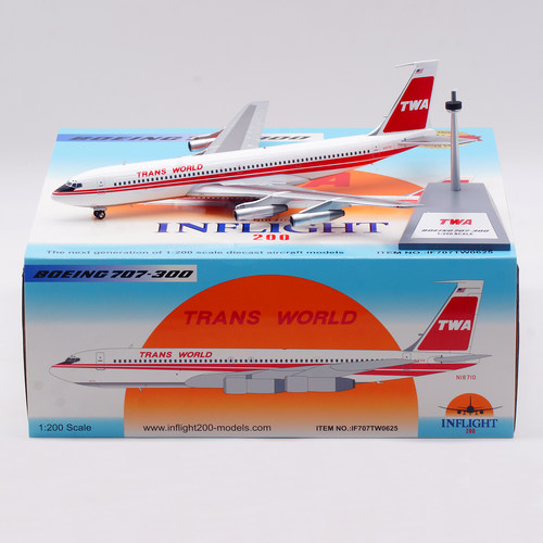 Inflight 1:200 飞机模型 合金 美国环球航空 B707-300 N18710