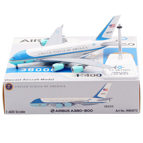 AV 1:400飞机模型 合金 美国空军一号 空客A380 38000 起落架可拆