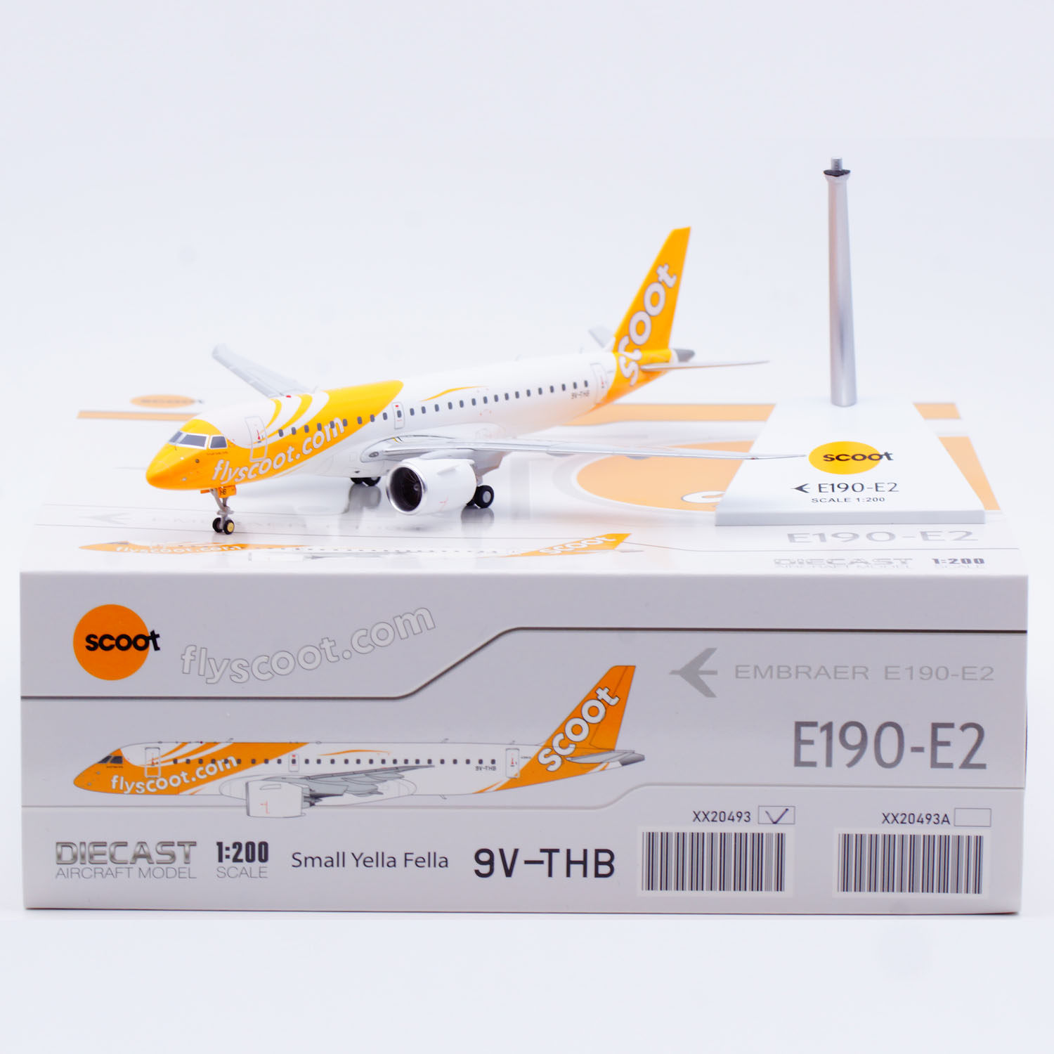 1:200 JC Wing 合金客机模型 新加坡 酷航 Scoot E190-E2 9V-THB