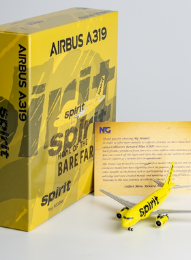 NGmodel 1:400 合金飞机模型 美国精神航空 A319-100 N536NK