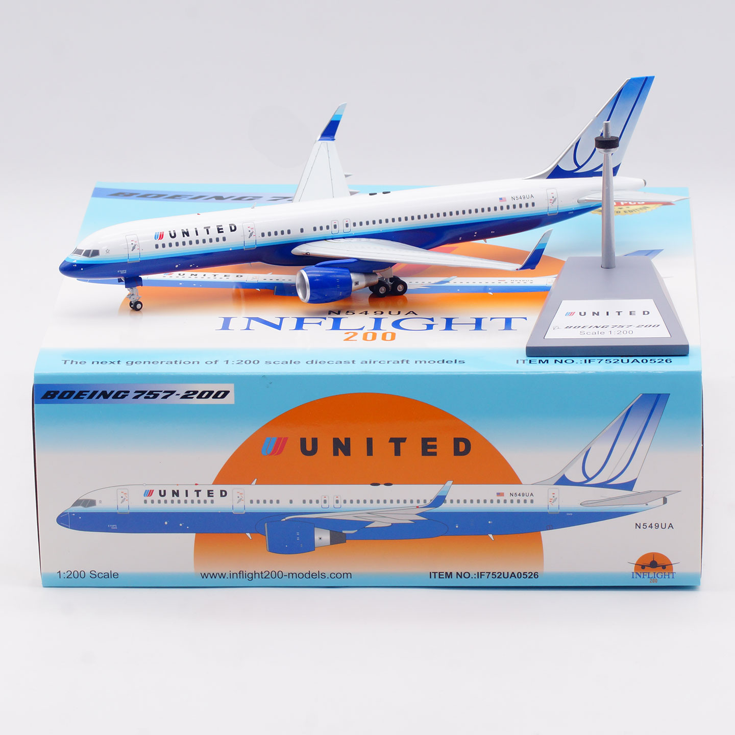Inflight 1:200 飞机模型合金 美国联合航空 波音B757-200 N549UA
