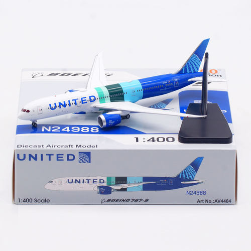 AV 1:400收藏级飞机模型 美国联合航空 B787-9 N24988 起落架可拆