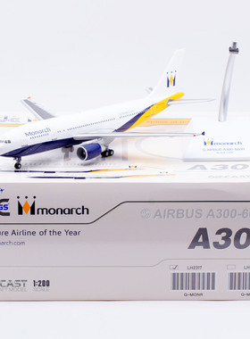 Jcwings 1/200 合金飞机模型 英国君主航空 空客300-600 G-MONR