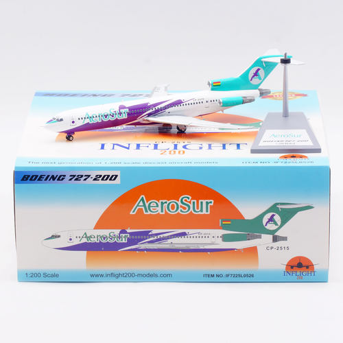 Inflight 1:200 飞机模型 合金 苏尔航空 波音B727-200 CP-2515