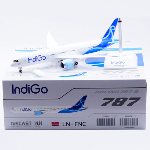 JC Wings 1:200 合金 飞机模型 靛蓝航空 波音 B787-9 LN-FNC