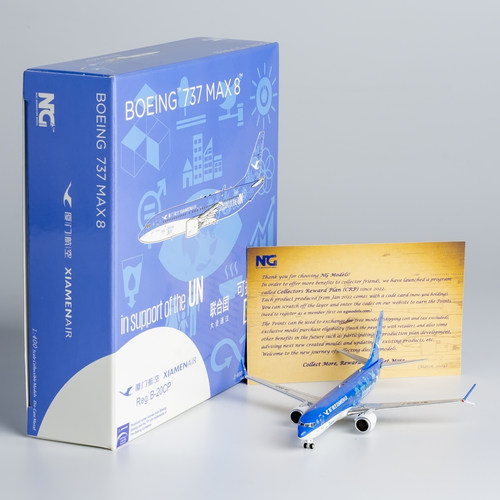 NG 1:400 合金飞机模型 厦门航空 B737 MAX8 B-20CP 联合国梦想